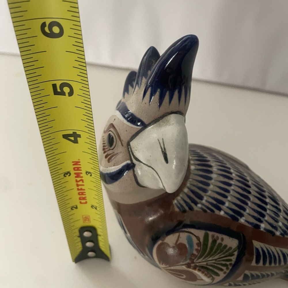 Vintage 1970 Tonalá Mexican pottery bird Singed By Mateo Tostado Folk Art - Picture 6 of 7